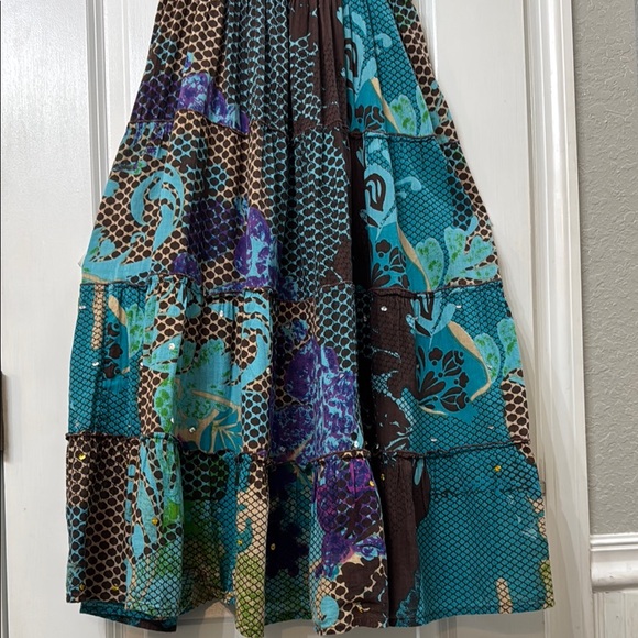 Patterned Ruffle Layered Sundress Dress - Picture 4 of 8